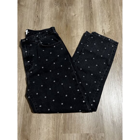 Current/Elliott Womens Blk Polka Dot High-Waisted Vintage Cropped Hem Jeans 28 - Picture 6 of 10